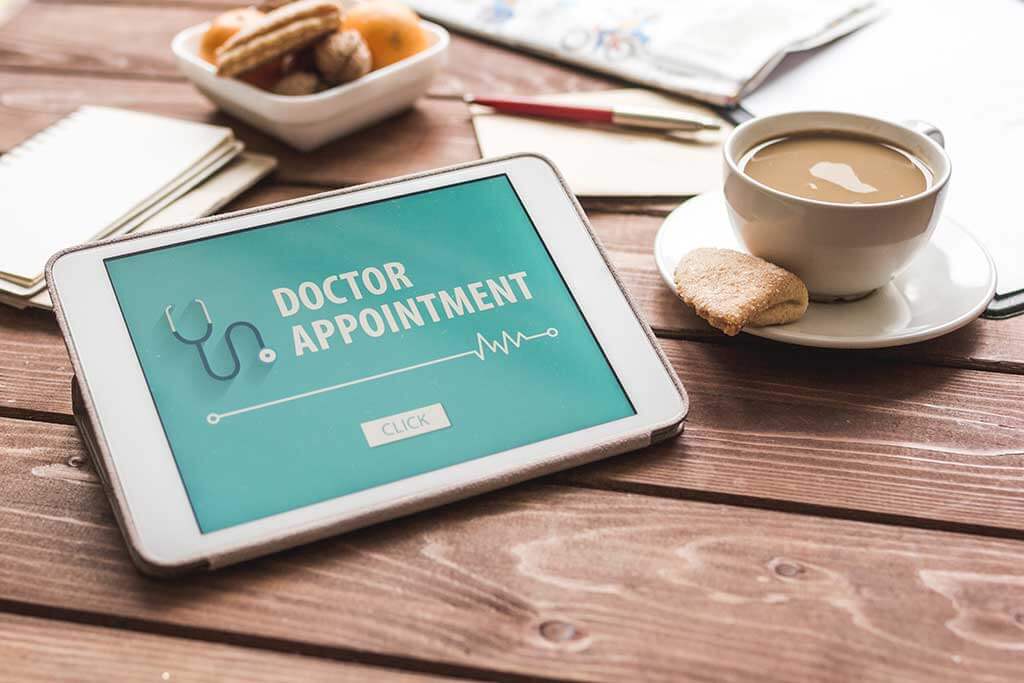concept of appointment to doctor online