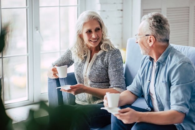 Senior couple at home