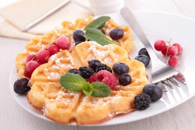 Waffles,And,Fruits